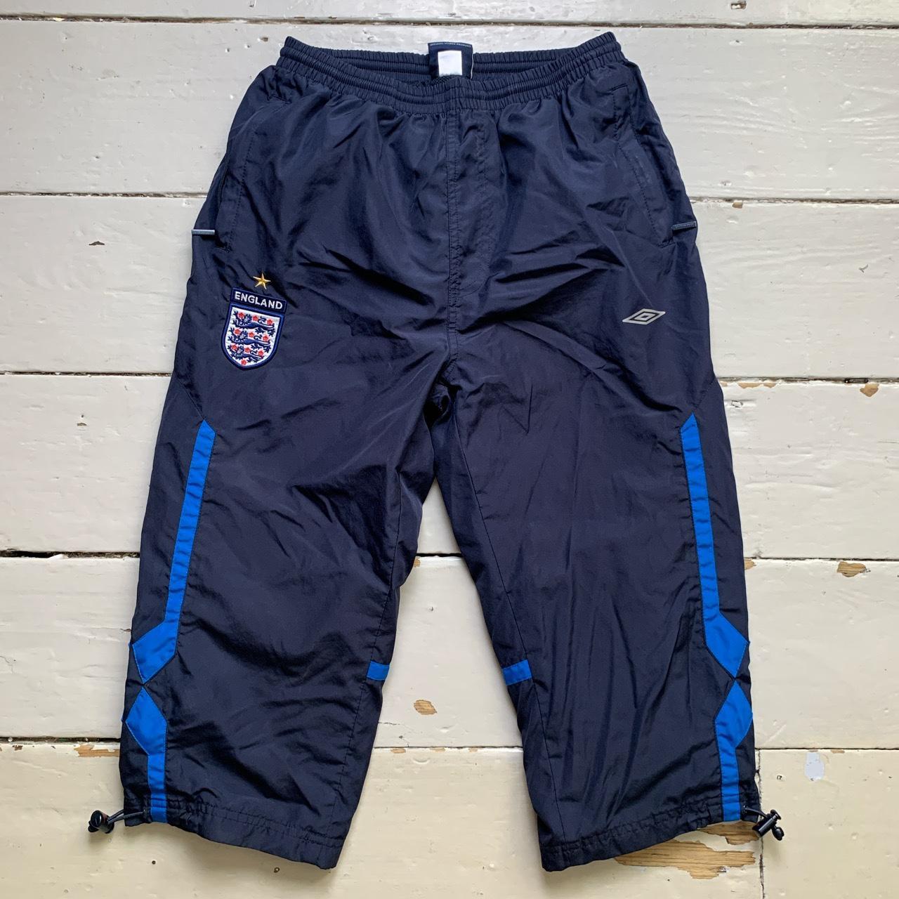 England Umbro Vintage Shell Track Pant Shorts Navy