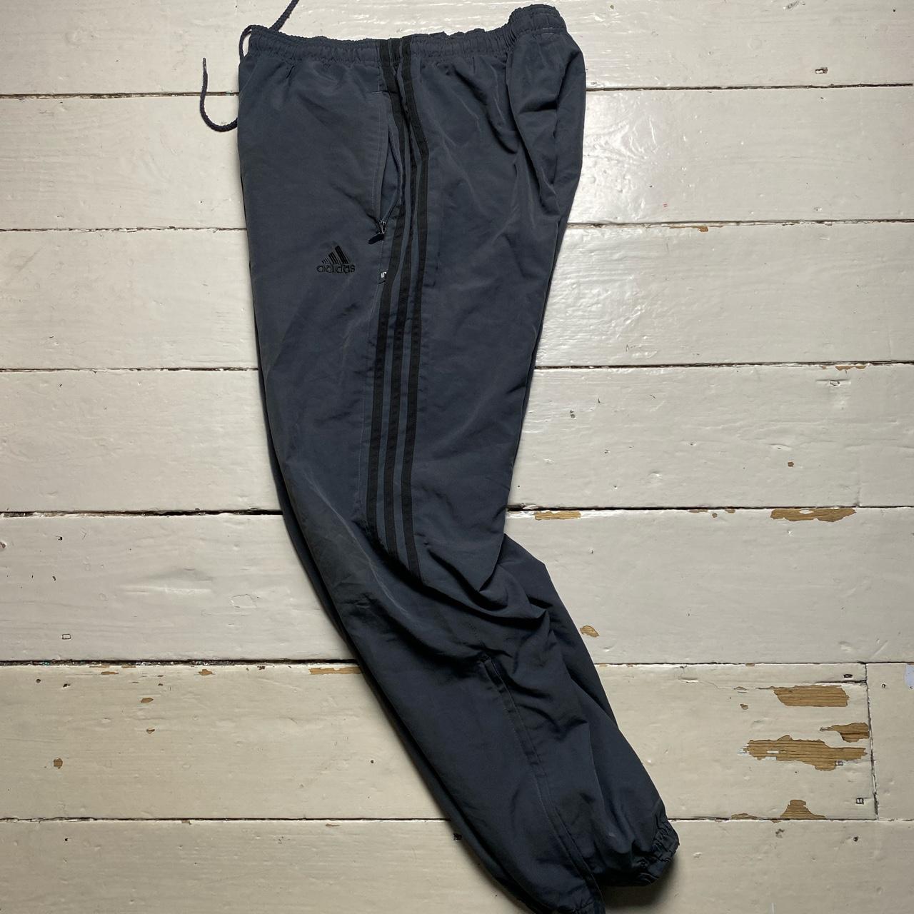 Adidas Baggy Shell Track Pant Grey and Black Bottoms