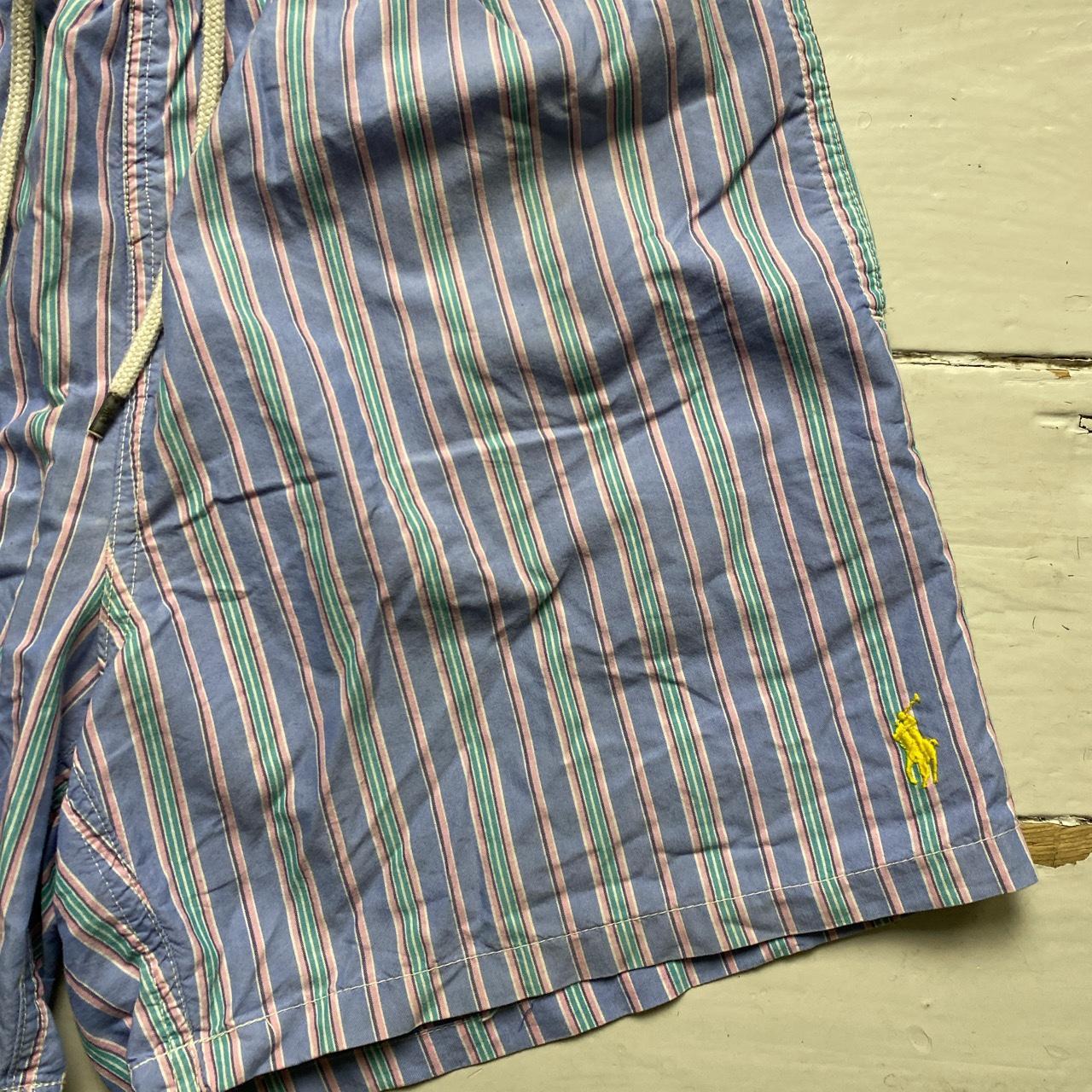 Polo Ralph Lauren Swim Trunk Shorts Purple Pink and Green Stripes