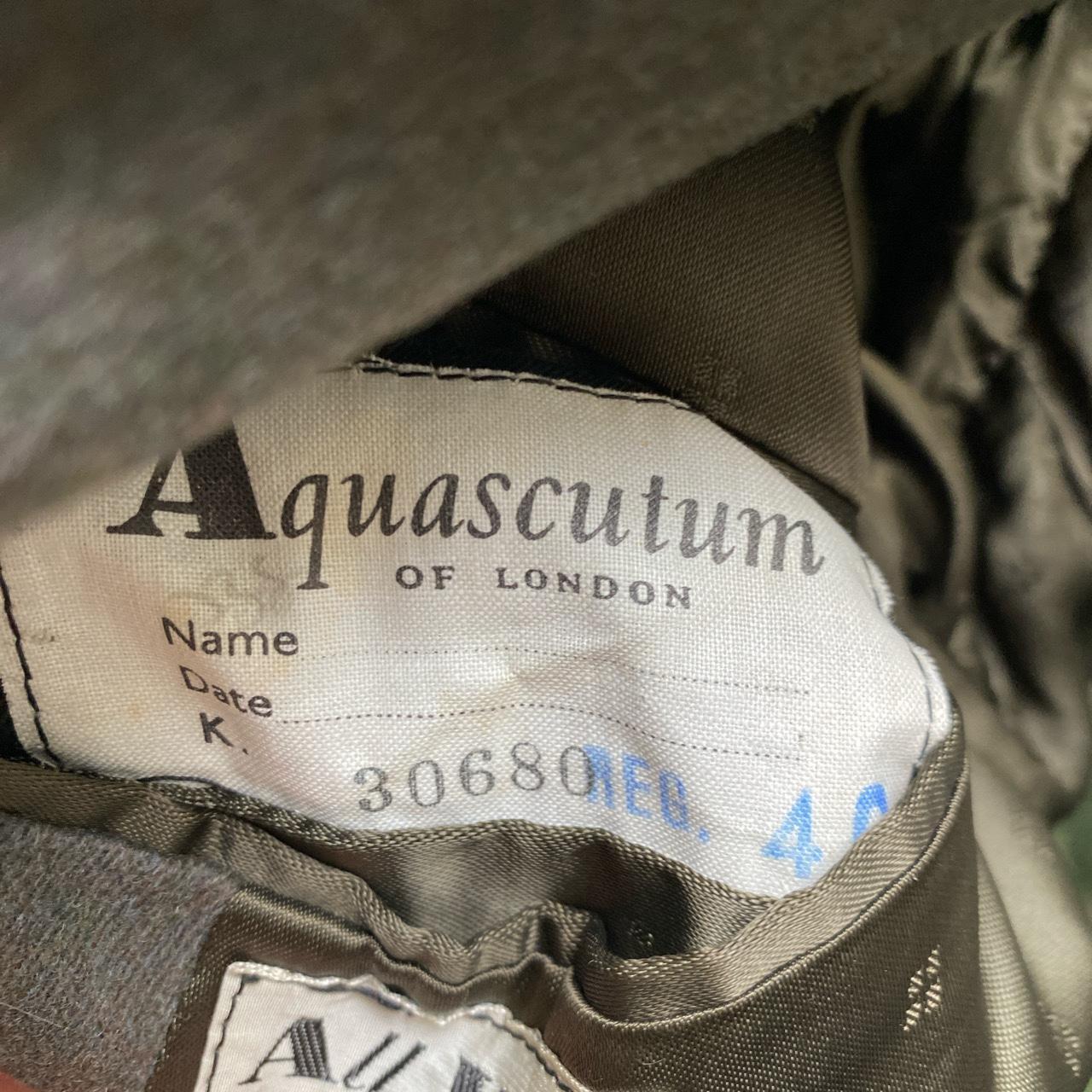 Aquascutum Vintage Green Wool Long Trench Coat (XL)