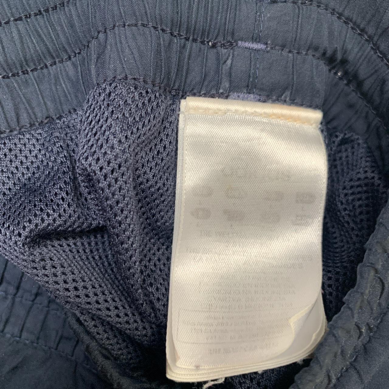 Adidas Navy and White 3 Stripe Shell Track Pant Baggy Bottoms (L)