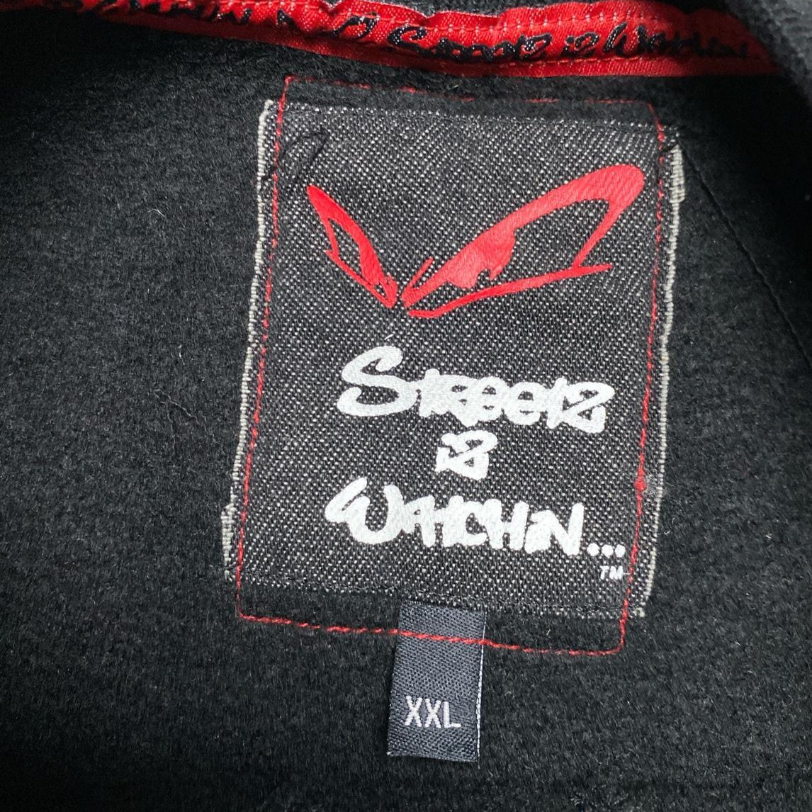 Streetz Is Watchin No Fear Elsinore Eyes Grime Y2K Black and White Jumper