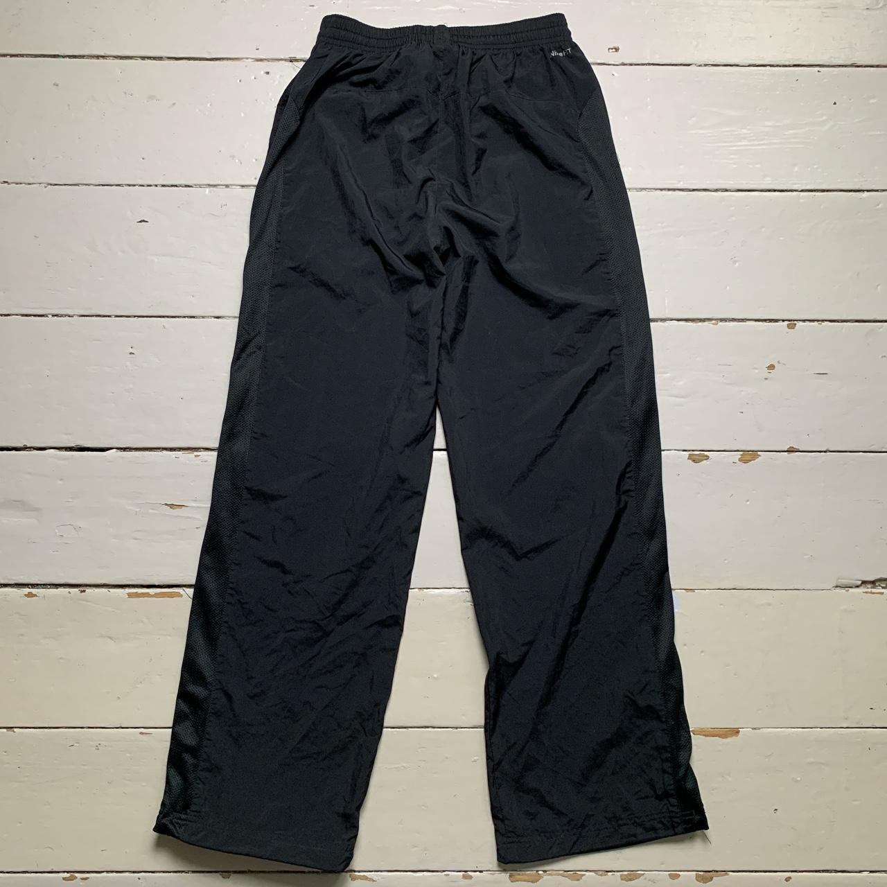 Nike Swoosh Black and Grey Shell Baggy Track Pant Bottoms