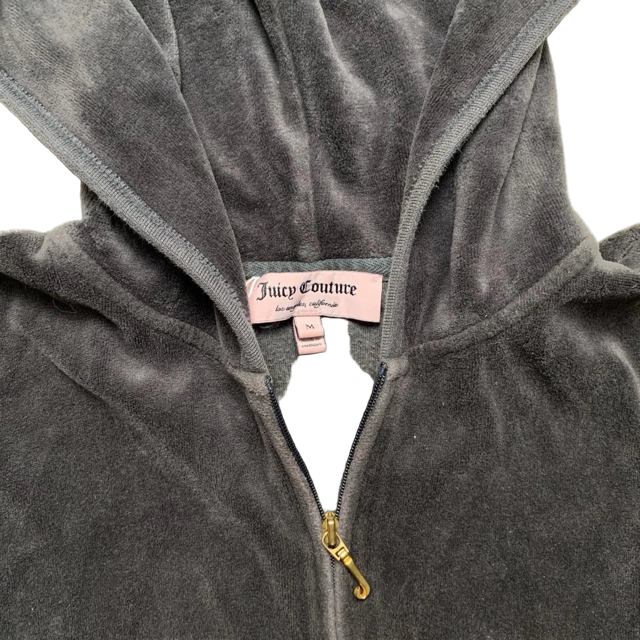 Juicy Couture Grey and Gold Velour Tracksuit (M/S)