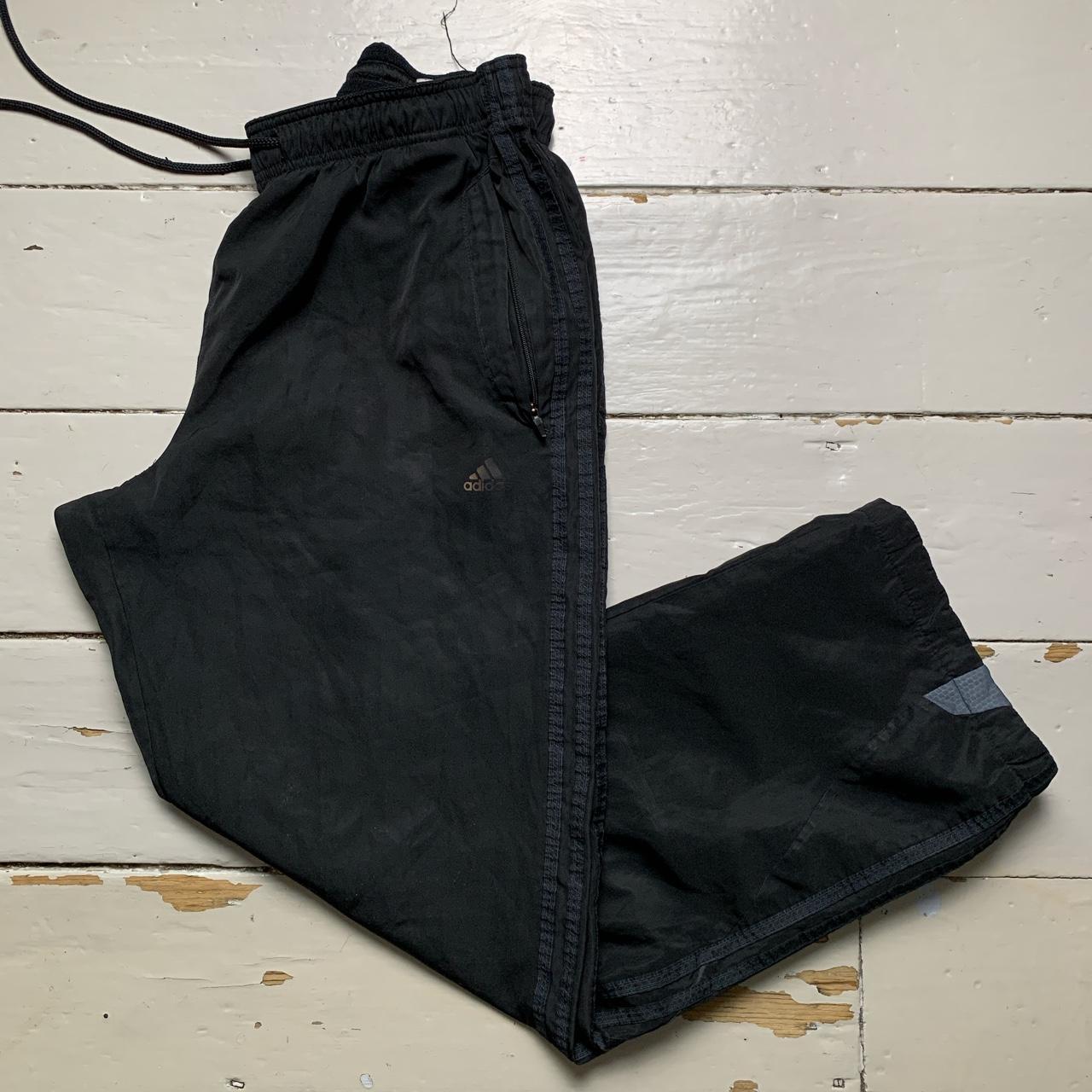 Adidas Vintage Climacool Black and Grey Shell Track Pant Baggy Bottoms