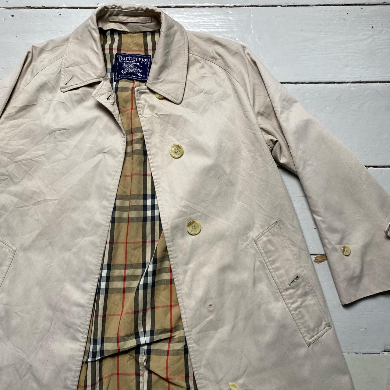 Burberry Burberrys Vintage Cream Nova Check Trench Coat