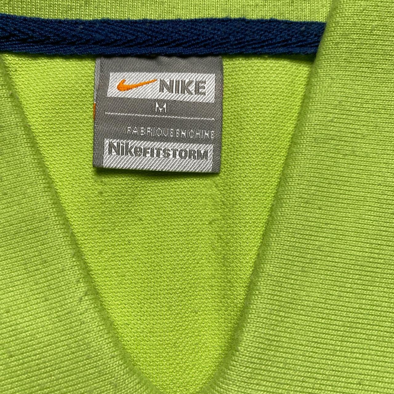 Nike Vintage Womens 90’s Green and Blue Polo Shirt (M)