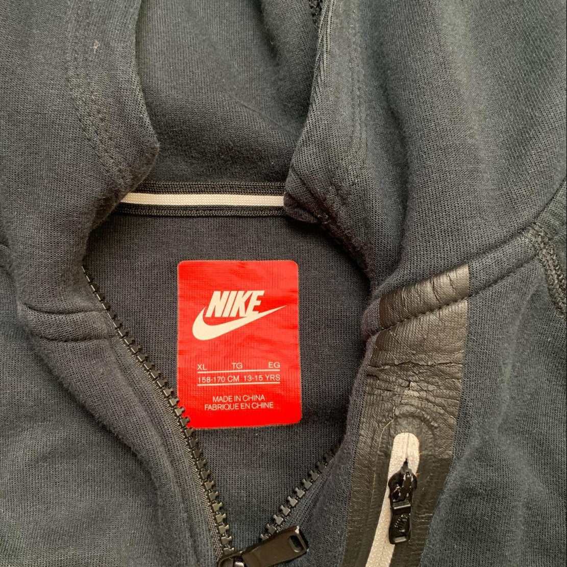 Nike Swoosh Black and White Hoodie (XS)
