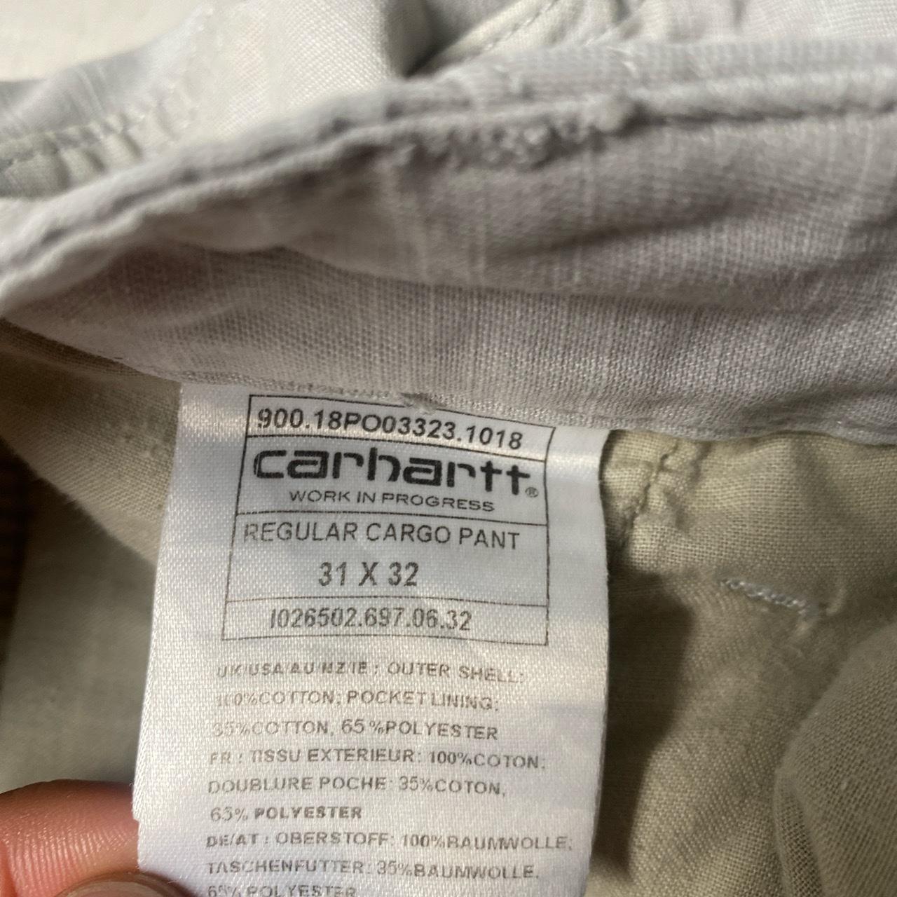 Carharrt WIP Light Grey White Regular Cargo Combat Pant Trousers (31W)