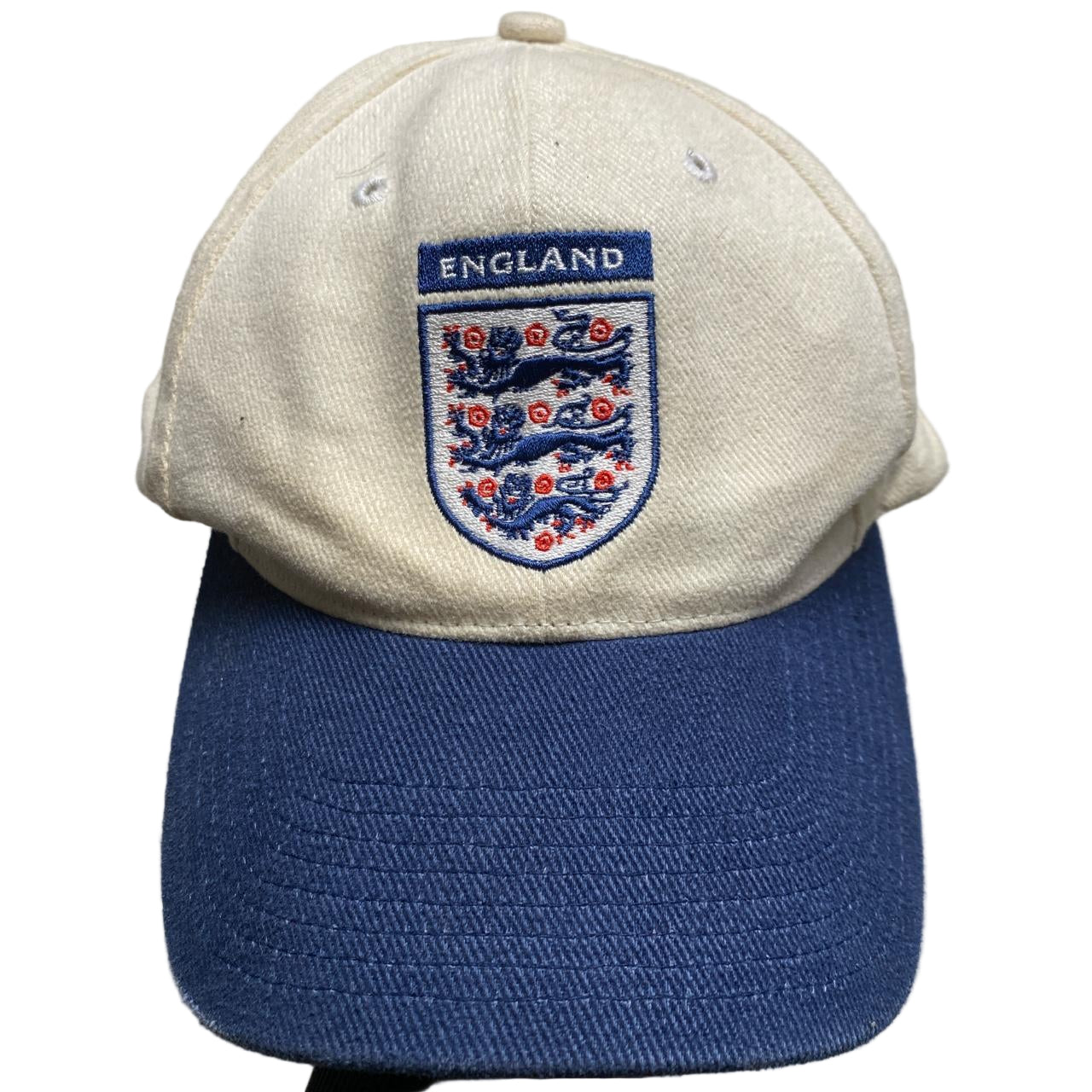 England Vintage Football Cap White and Navy