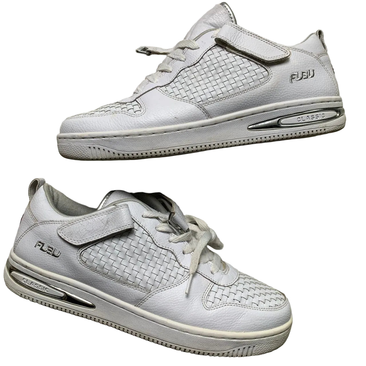 FUBU White and Silver Trainers (UK 12)