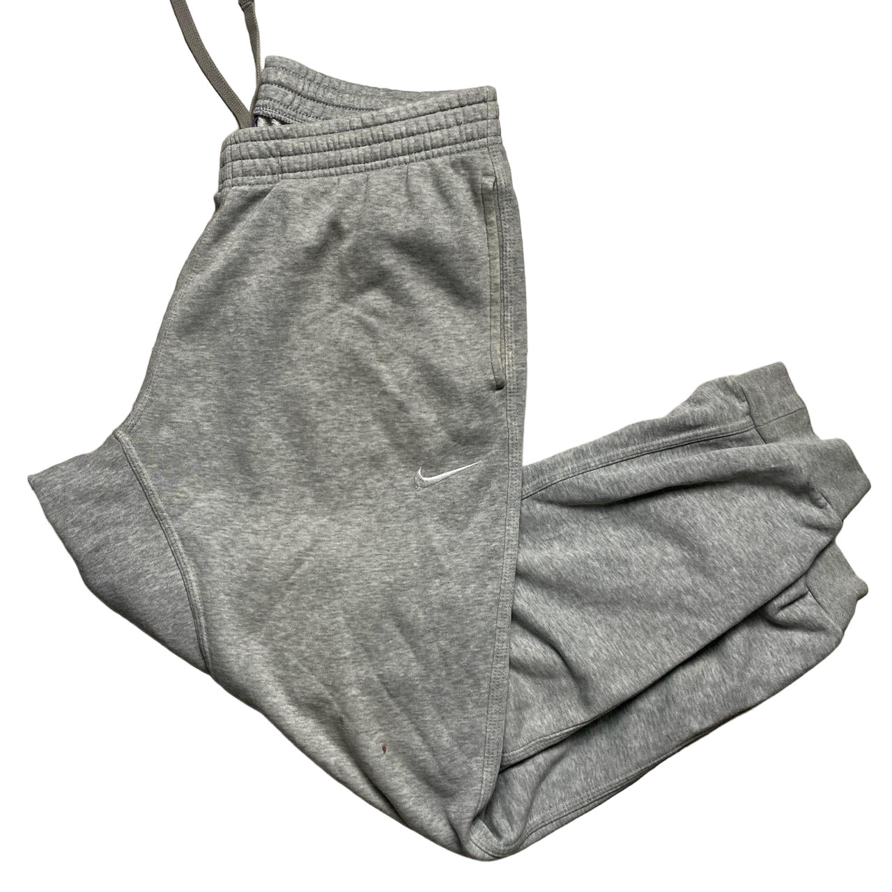 Nike Grey and White Swoosh Baggy Jogger Bottoms (L)