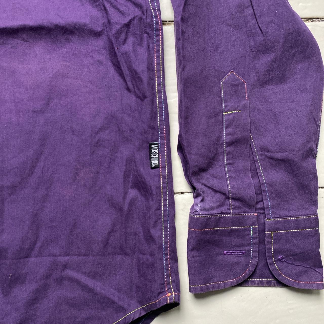 Moschino Vintage Purple Rainbow Stitch Shirt
