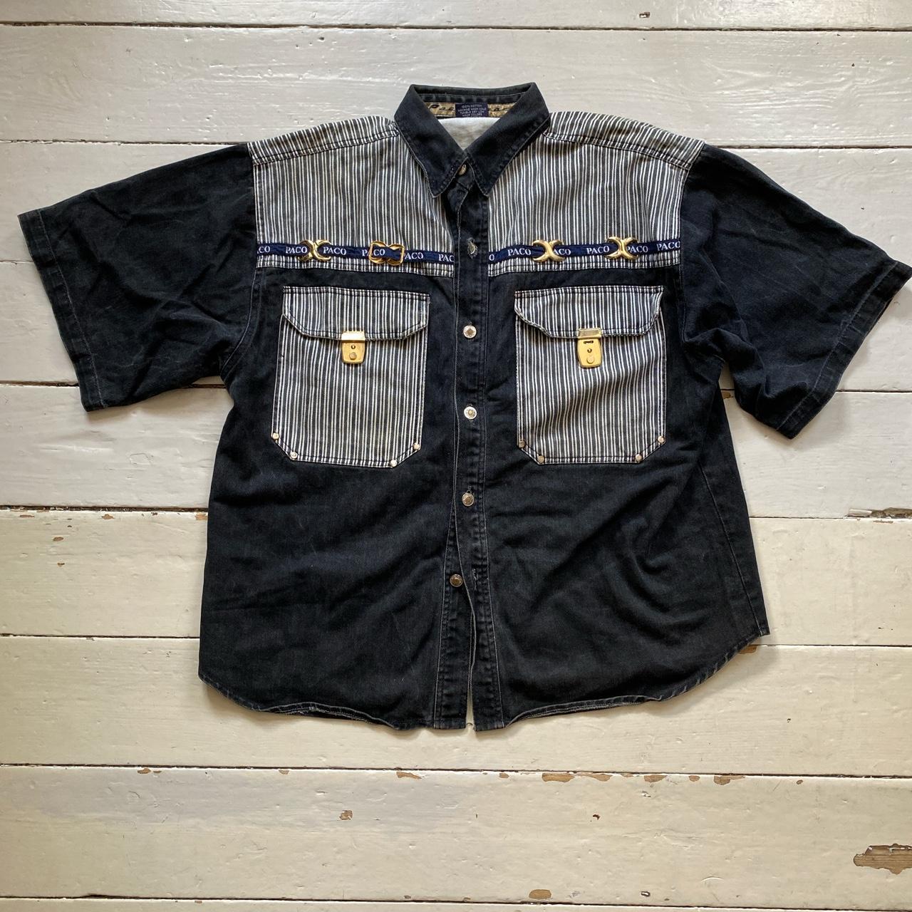 Paco Vintage 90βs Denim Shirt and Shorts Full Suit