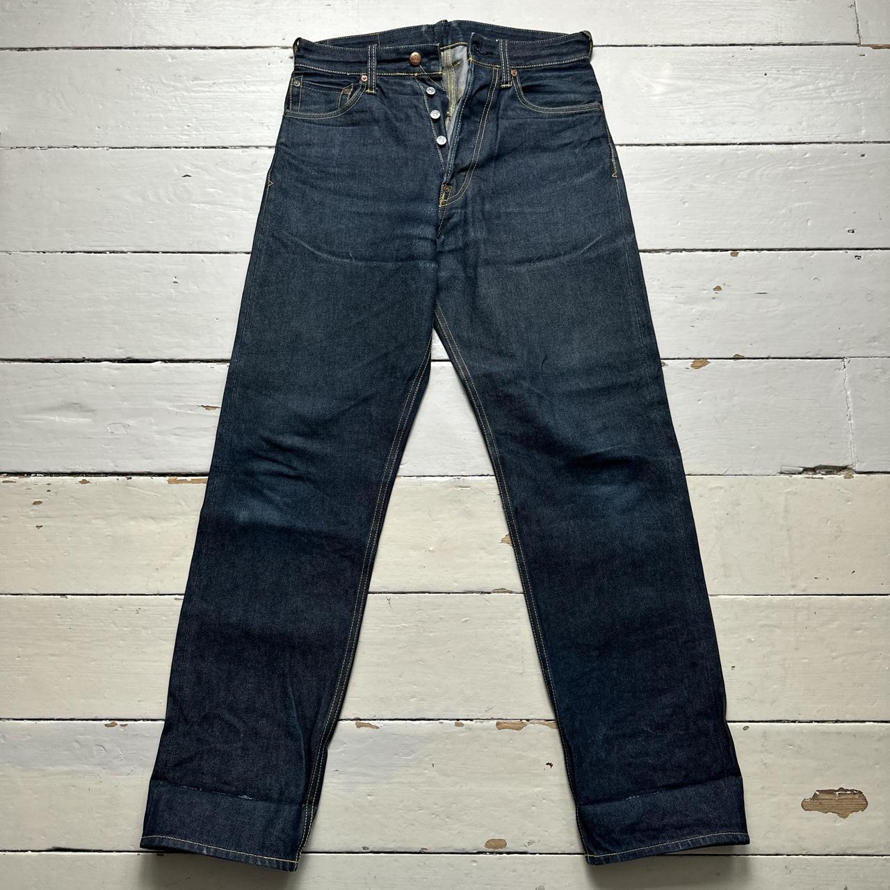 Evisu Lot 0005 Vintage Daicock Red Swoosh Navy Jeans