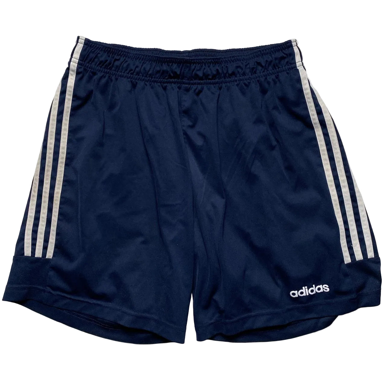 Adidas Navy and White 3 Stripe Shorts (L)