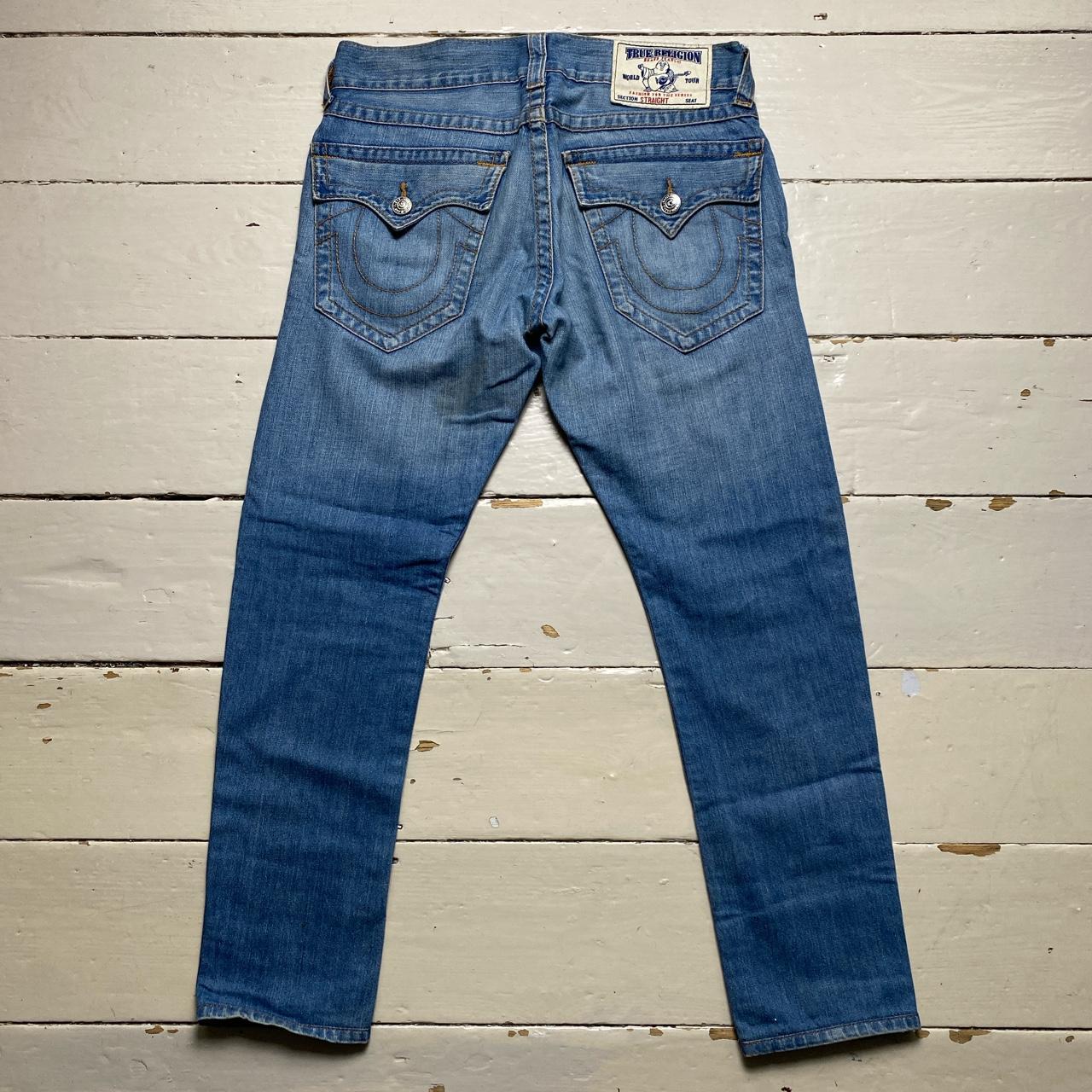 True Religion Straight Jeans Brown Contrast Stitch