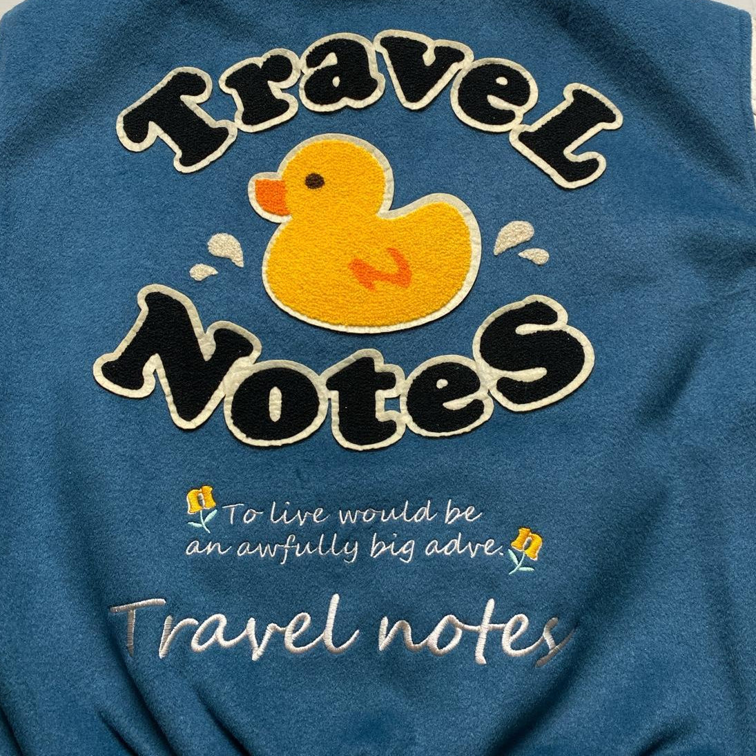 NNOVA Travel Notes Varsity Fleece and Faux Leather Bomber Jacket (S)