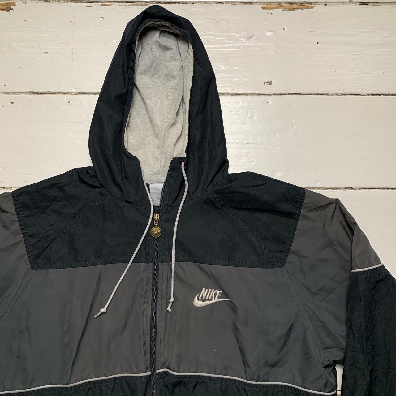 Nike Vintage Swoosh Shell Jacket Black Grey and White