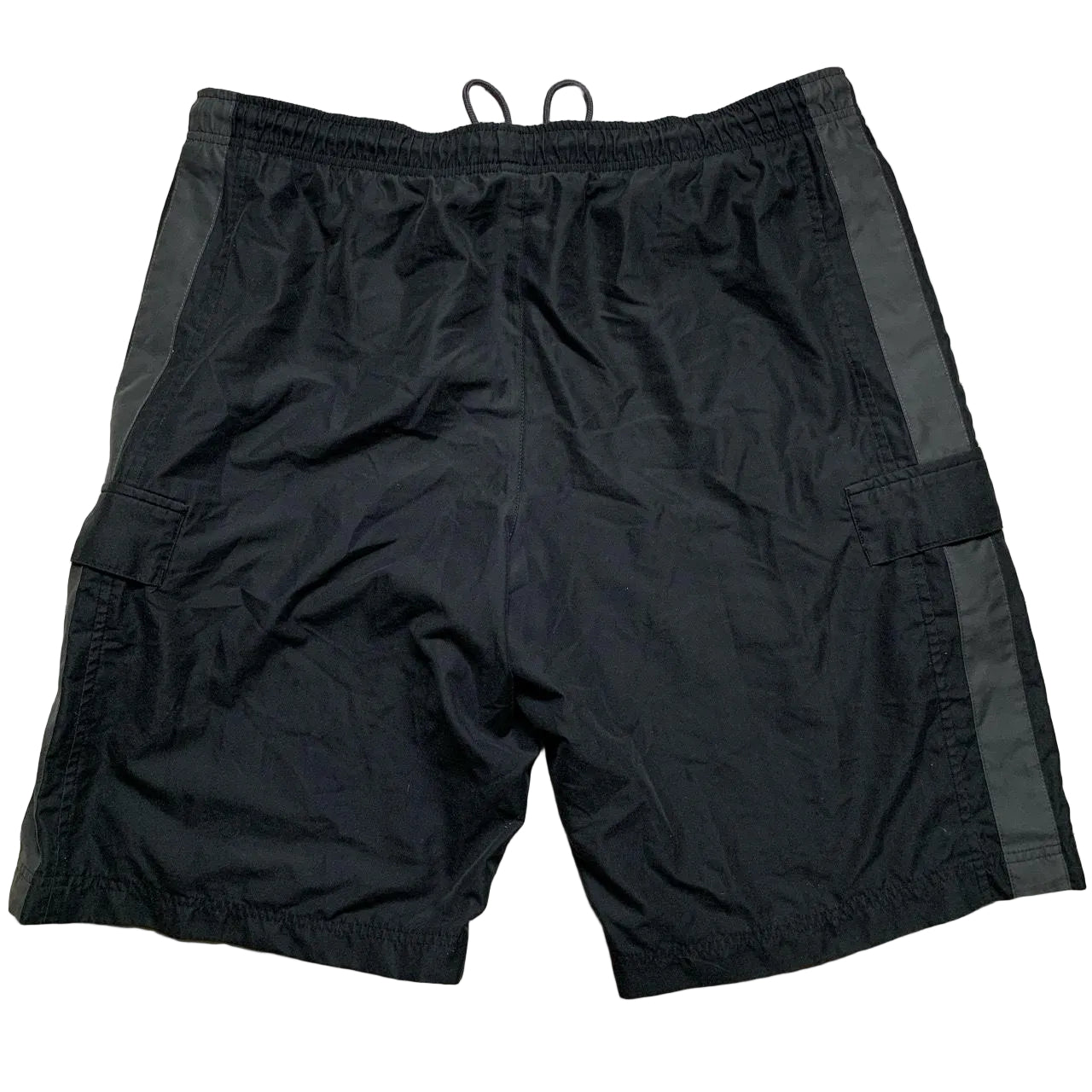Nike Vintage Cargo Shell Shorts Black and Grey Swoosh (XL)