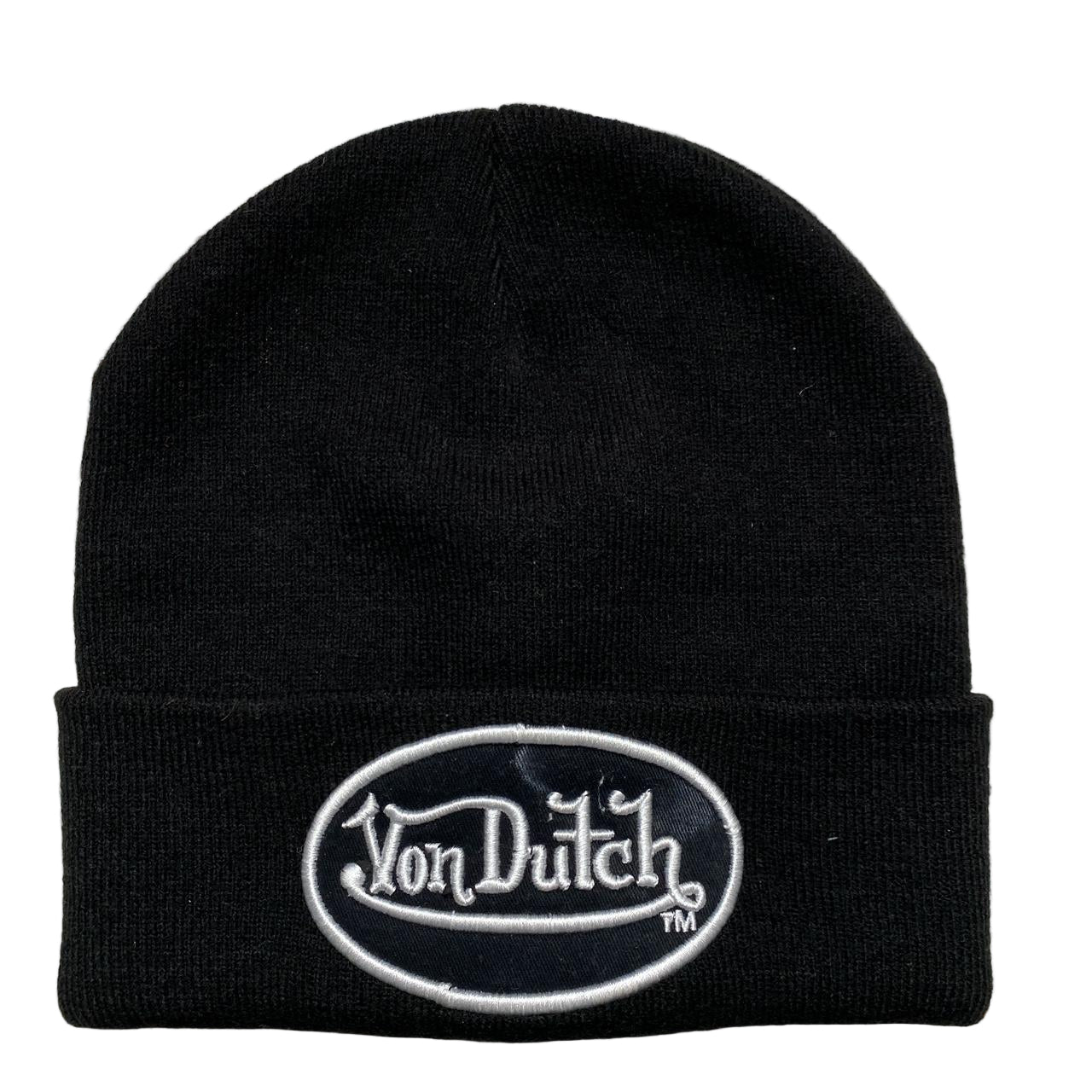 Von Dutch Black and White Beanie Hat
