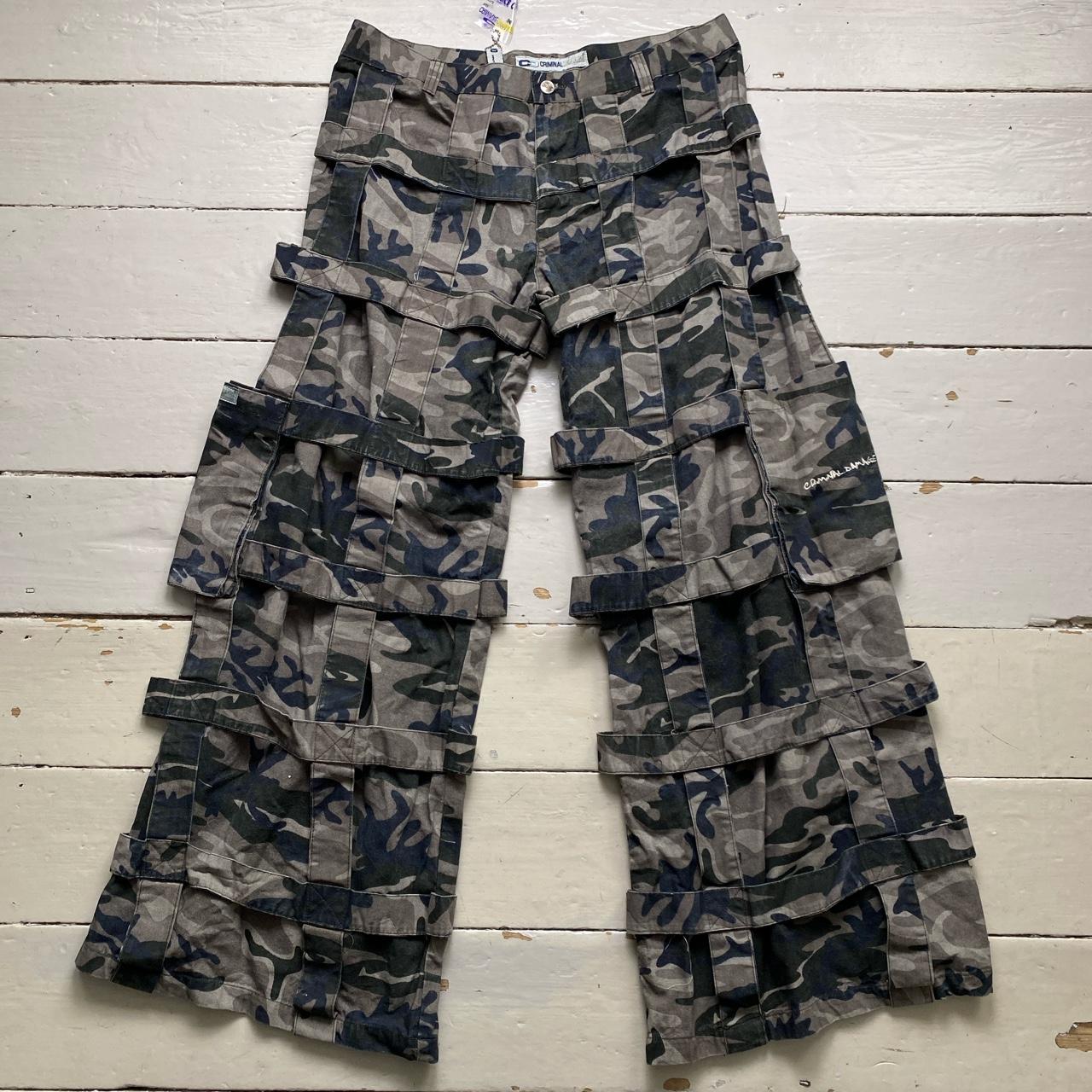 Criminal Damage Baggy Camouflage Bondage Combat Cargo Trousers