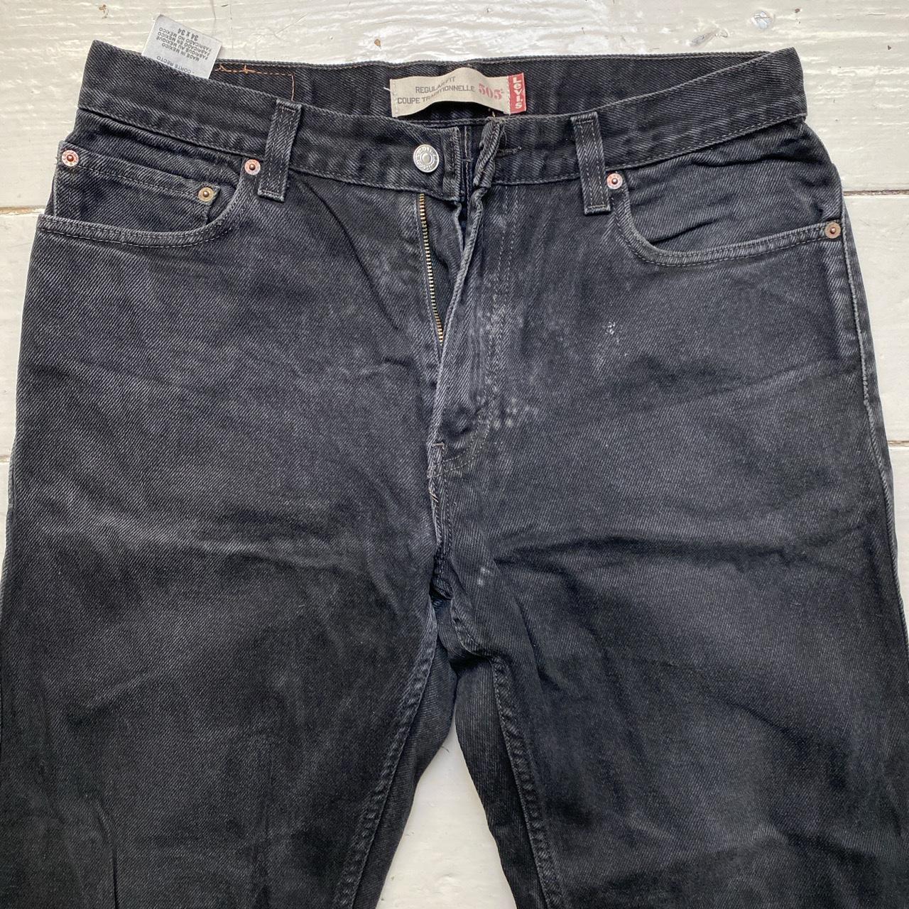 Levis Vintage 505 Baggy Distressed Black Jeans