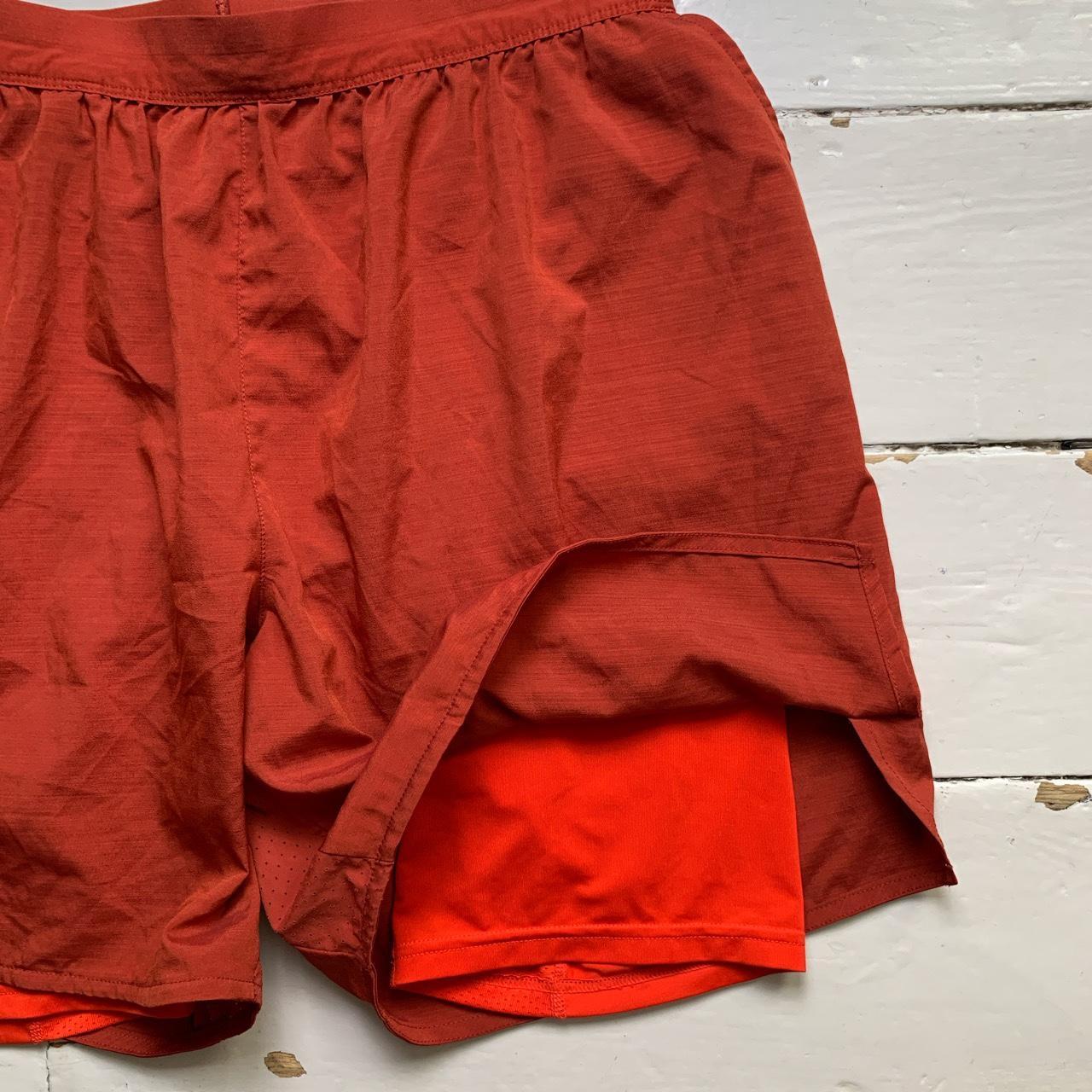 Nike Running Swoosh Dri Fit Orange Red Shorts