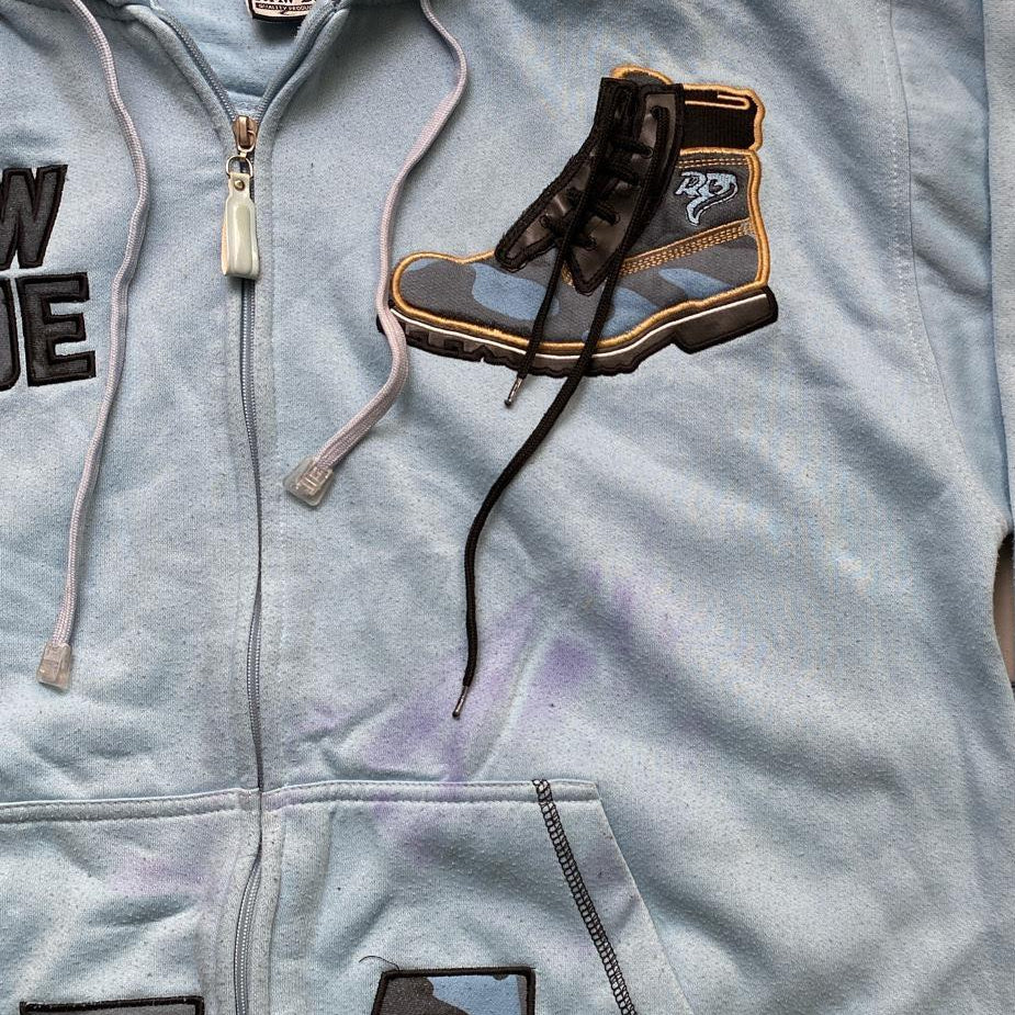 Raw Blue Vintage Light Baby Blue Timberland Lace Up Boot Full Tracksuit (L)