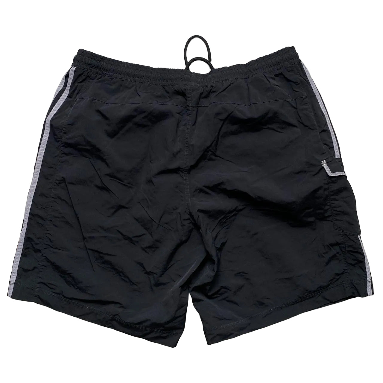 Adidas Vintage Shell Track Pant Cargo Shorts Black and Silver (2XL)