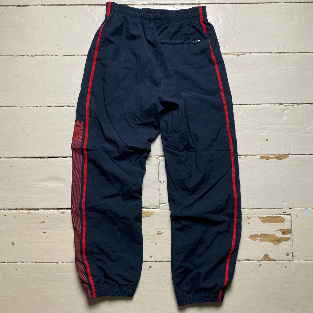 Nike Club Spellout Navy and Red Shell Track Pant Bottoms