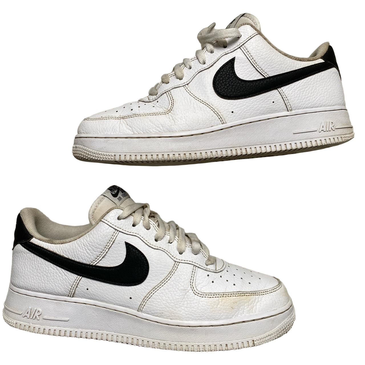 Nike Air Force 1 White and Black (UK 10.5)