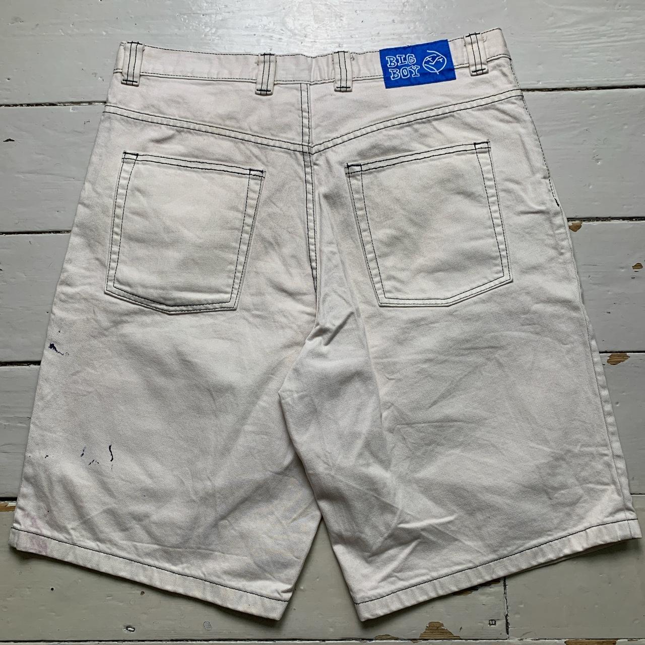 Big Boy Polar Skate Co Cream White Skate Baggy Jean Short Jorts