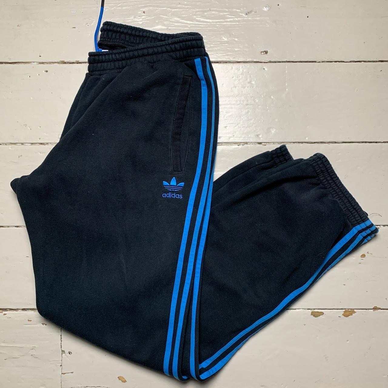 Adidas Originals Vintage Baggy Joggers Black and Blue Stripes