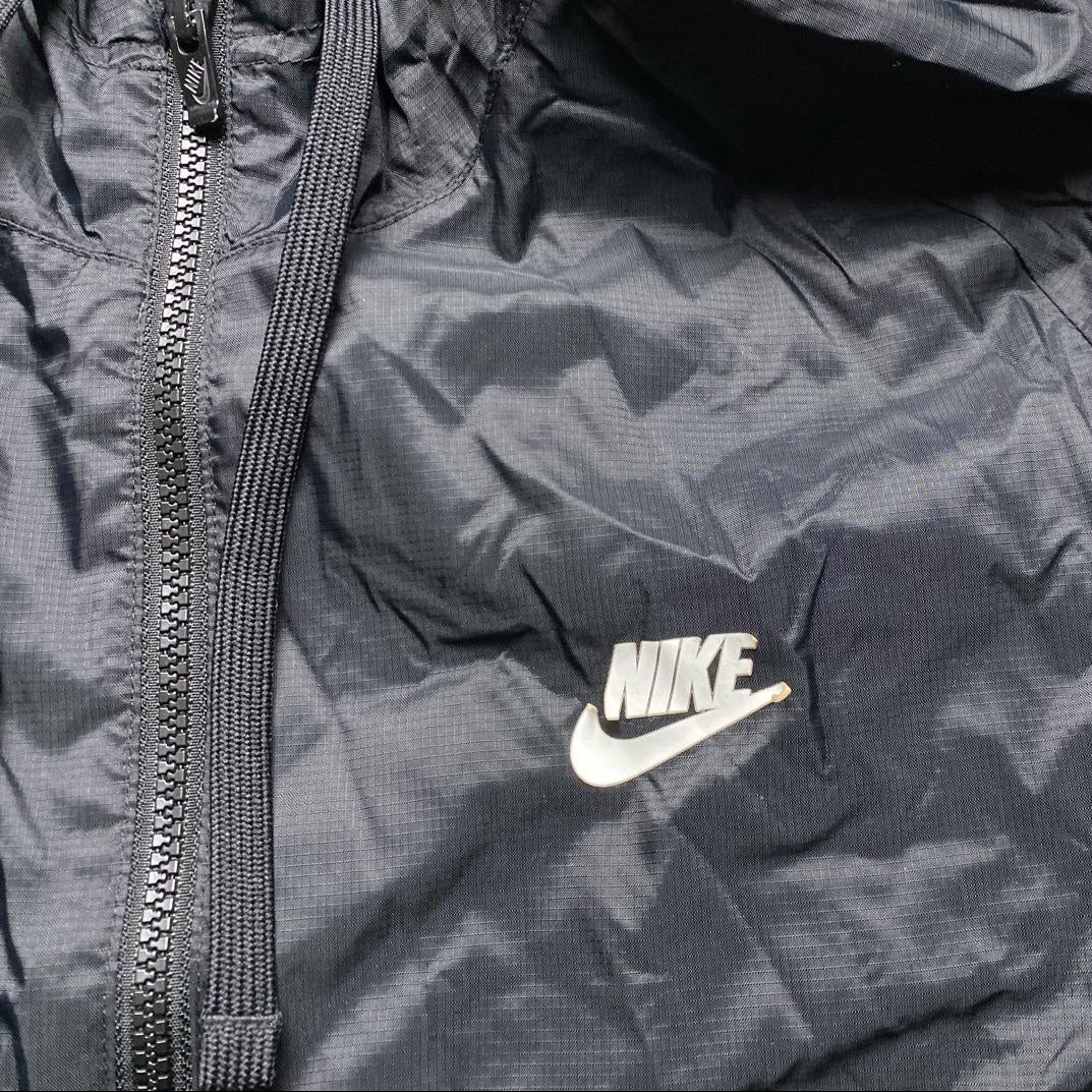 Nike Black and White Swoosh Shell Windbreaker Tracksuit Jacket (L)