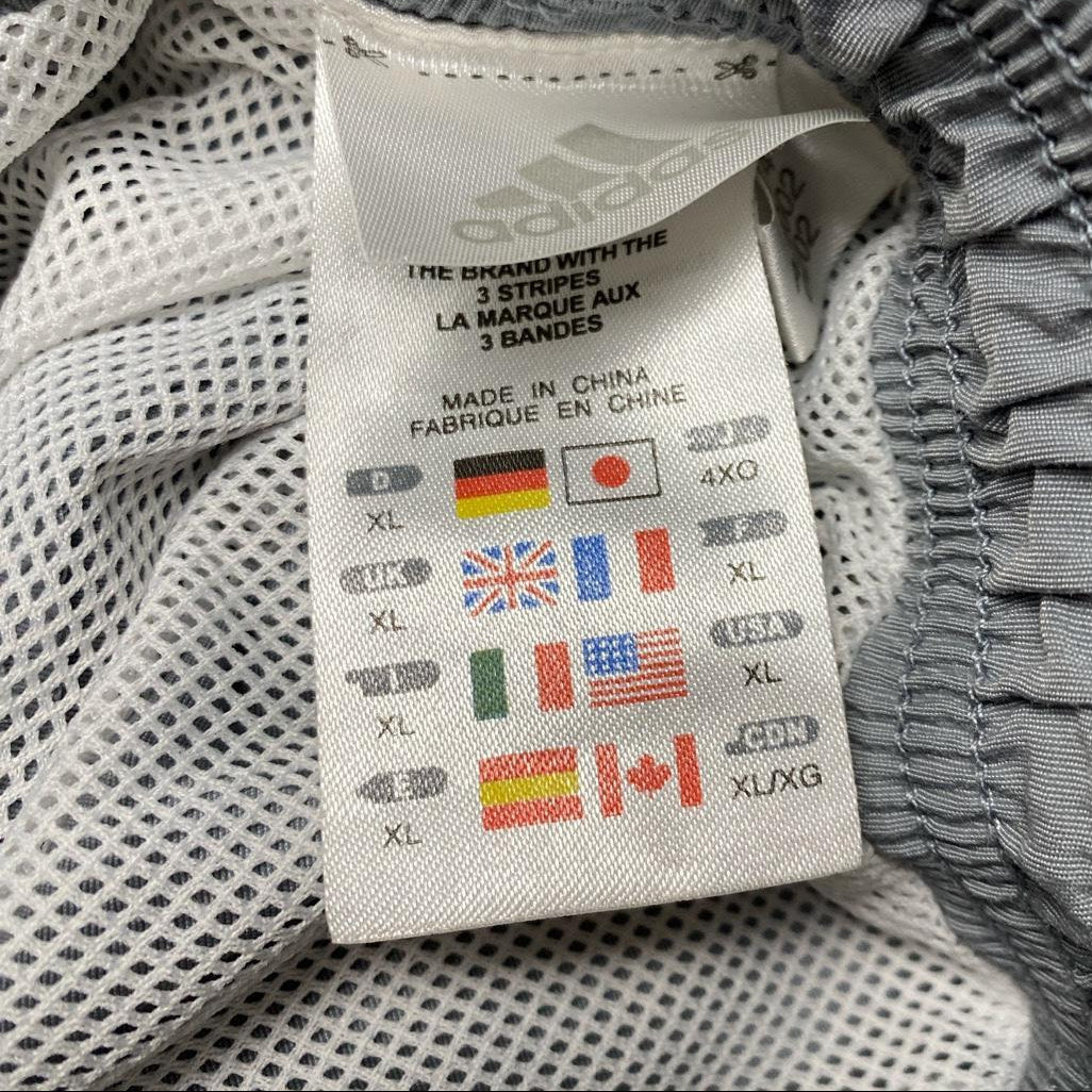 Adidas Grey 3 Stripe and Silver Shell Trackpant Shorts (XL)