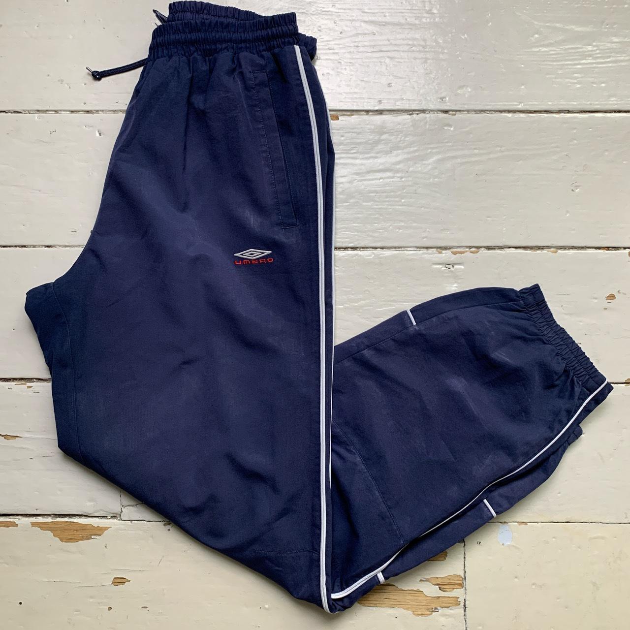 Umbro Vintage Shell Track Pant Baggy Bottoms Navy Red and White