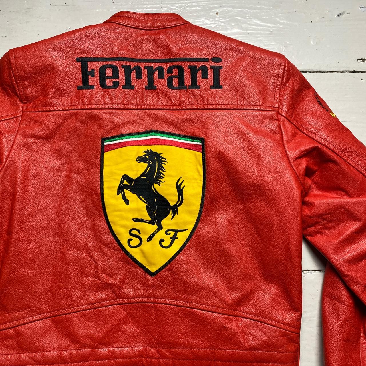 Ferrari Vintage Red Michael Schumacher 2003 Kids Leather Jacket (S)