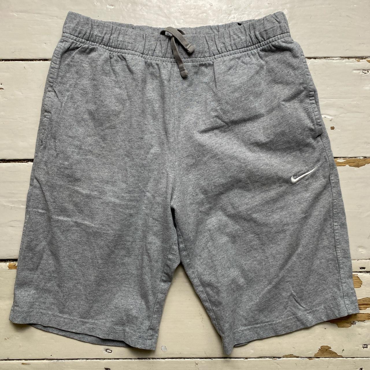 Nike Swoosh Grey and White Jogger Cotton Shorts