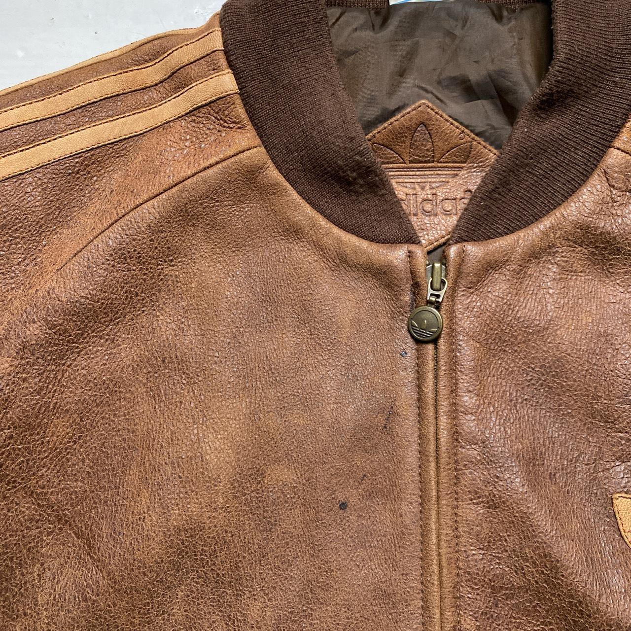 Adidas Originals A-15 80’s - 90’s Brown Vintage Leather Bomber Jacket