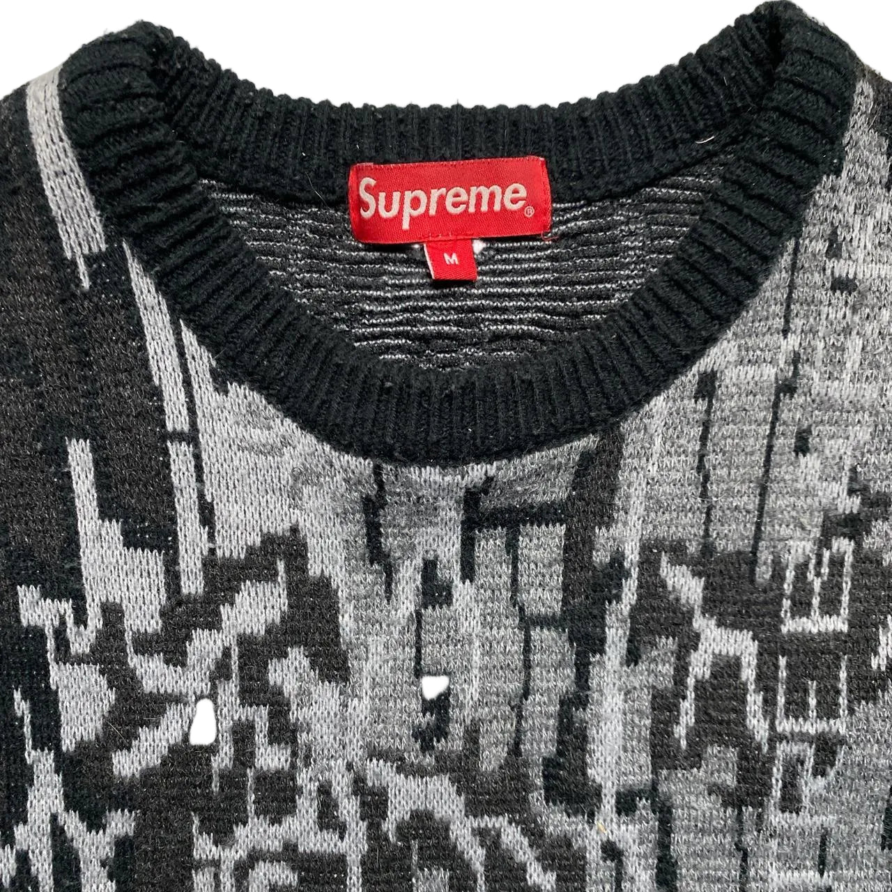 Supreme Trebark Grey Black and White Jumper (M)