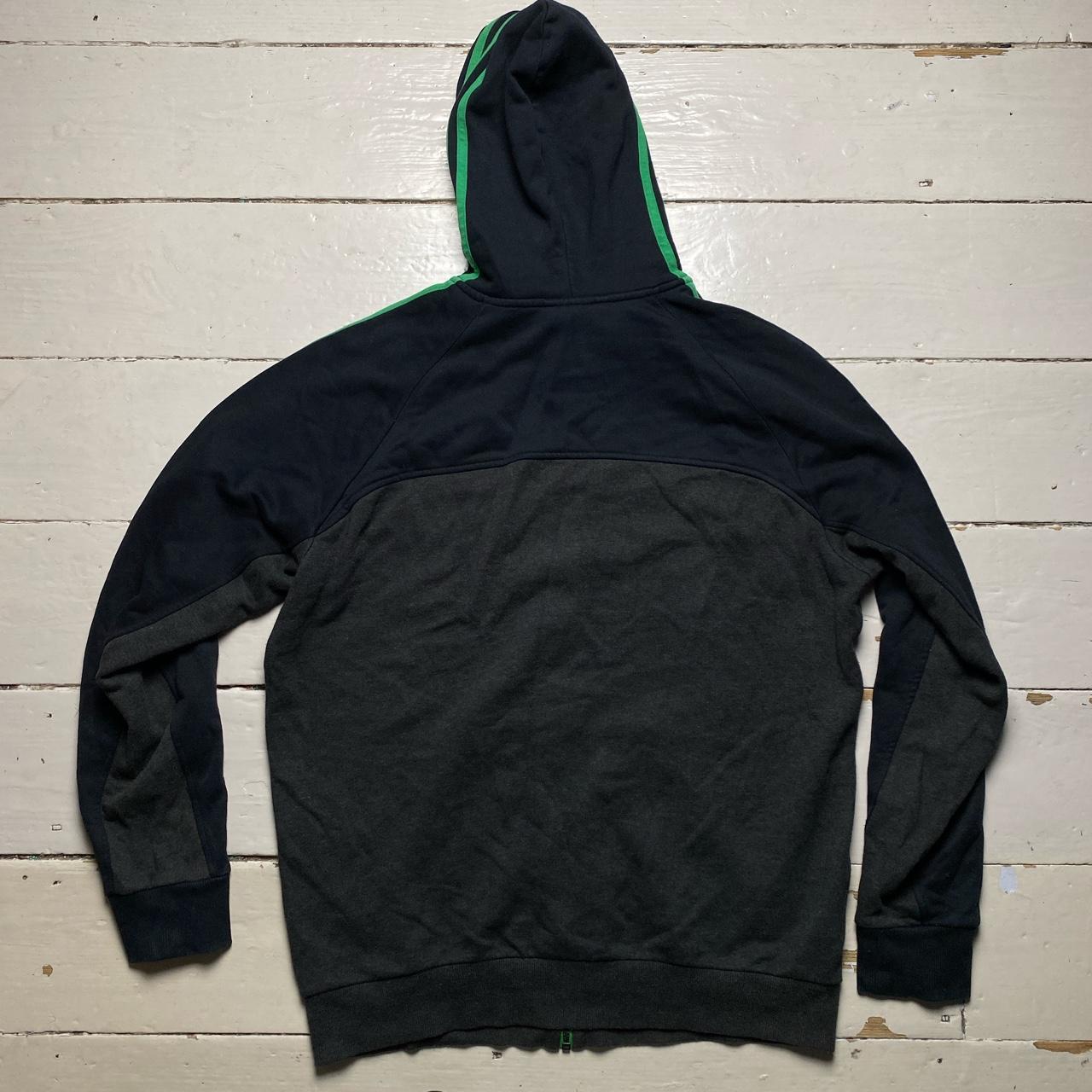 Adidas Performance Essentials Black Grey and Green Hoodie