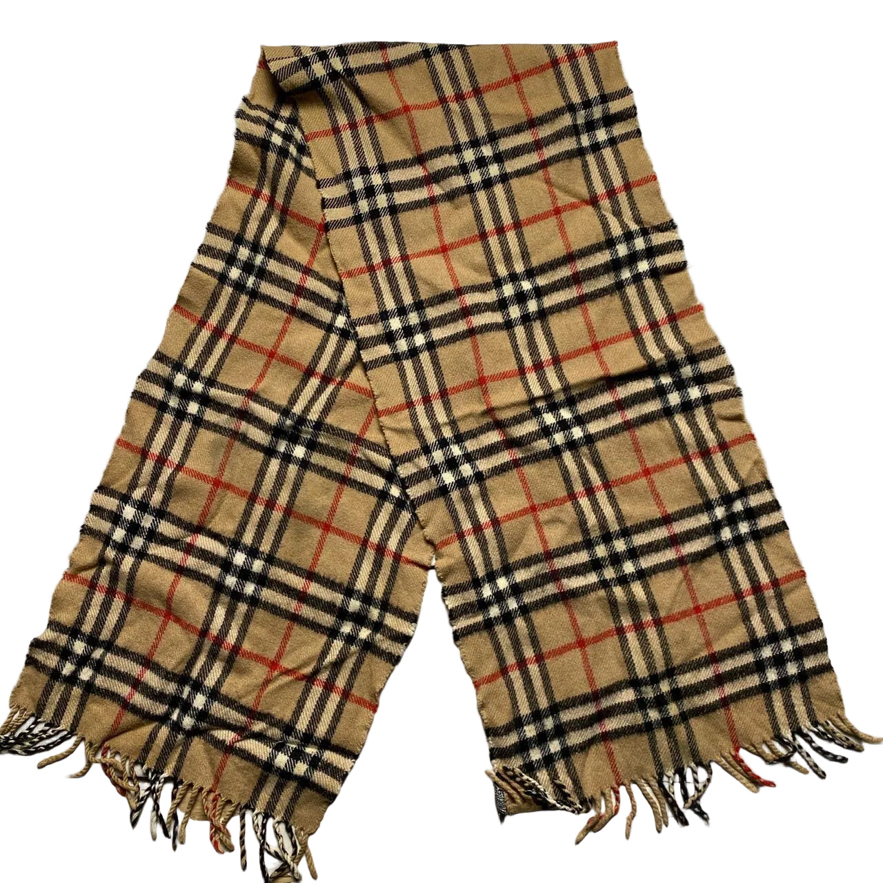 Burberry Burberrys Nova Check Vintage Cashmere Wool Scarf
