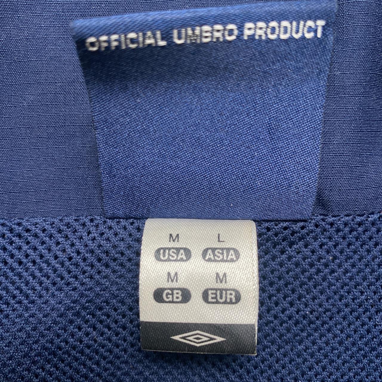 England Umbro Vintage Navy and White Shell Windbreaker Tracksuit Jacket (M)