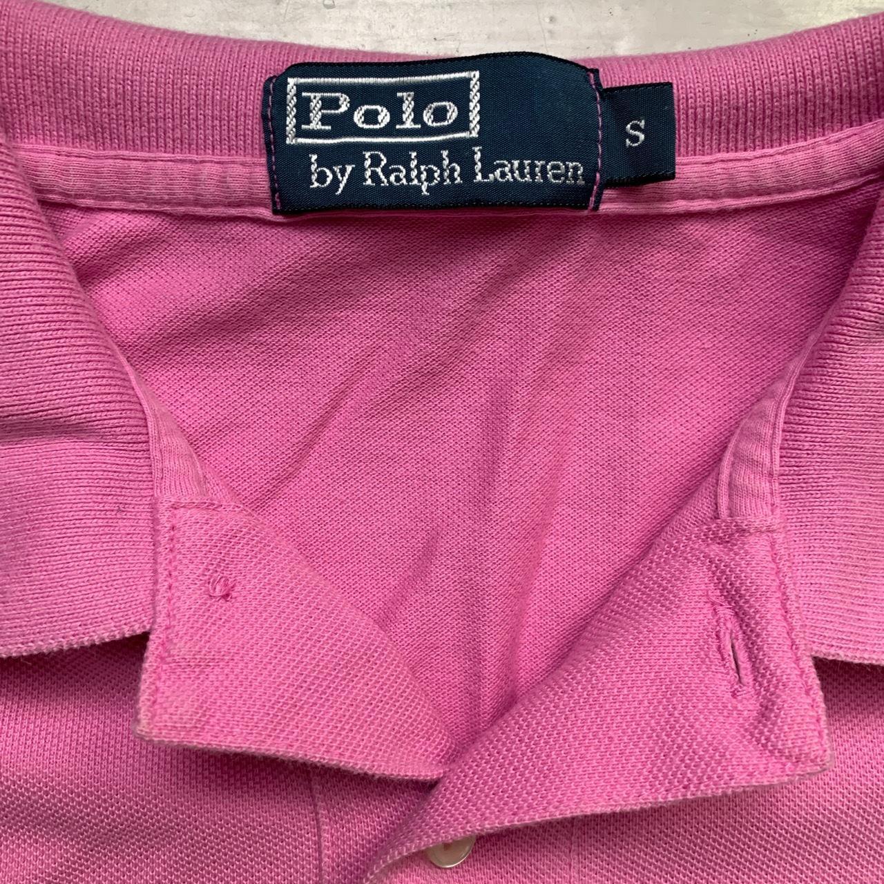Polo Ralph Lauren Pink and Yellow Vintage Polo Shirt