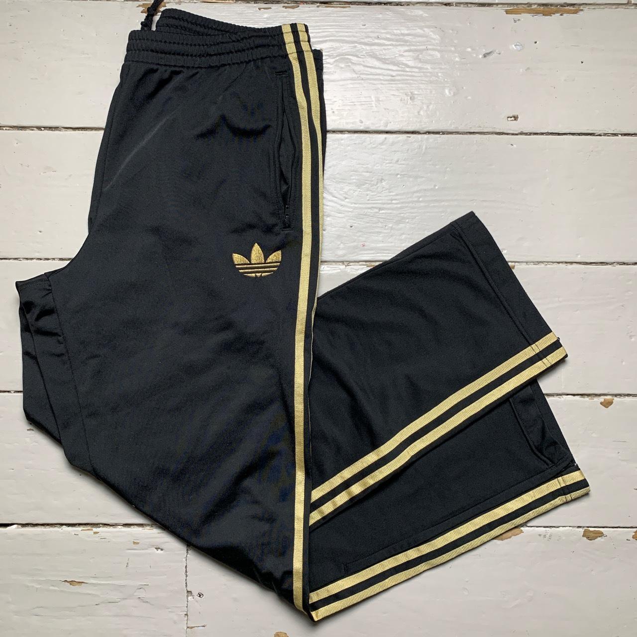 Adidas Vintage Black and Gold Trackpant Joggers