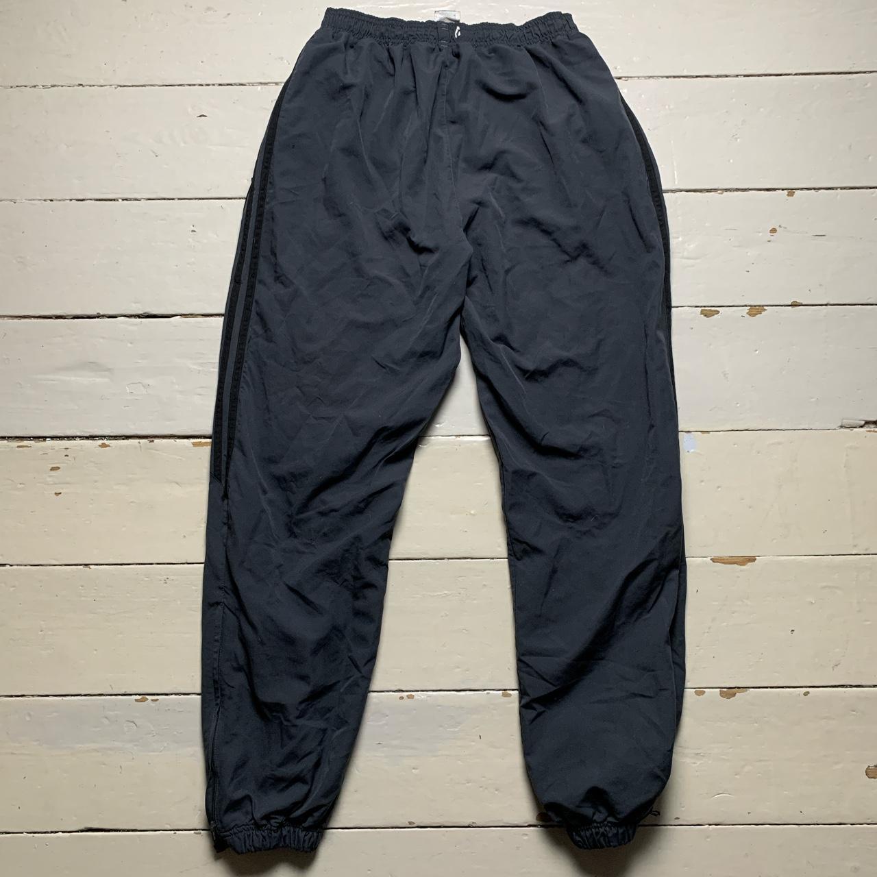 Adidas Baggy Shell Bottoms Grey and Black Stripes