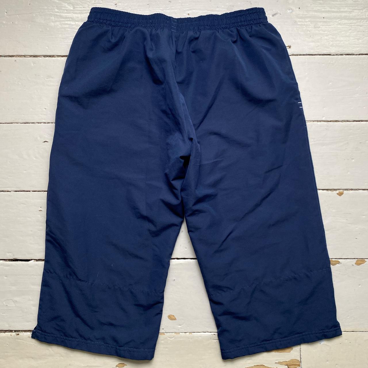 Reebok Navy and White Shell Tracksuit Bottom Shorts
