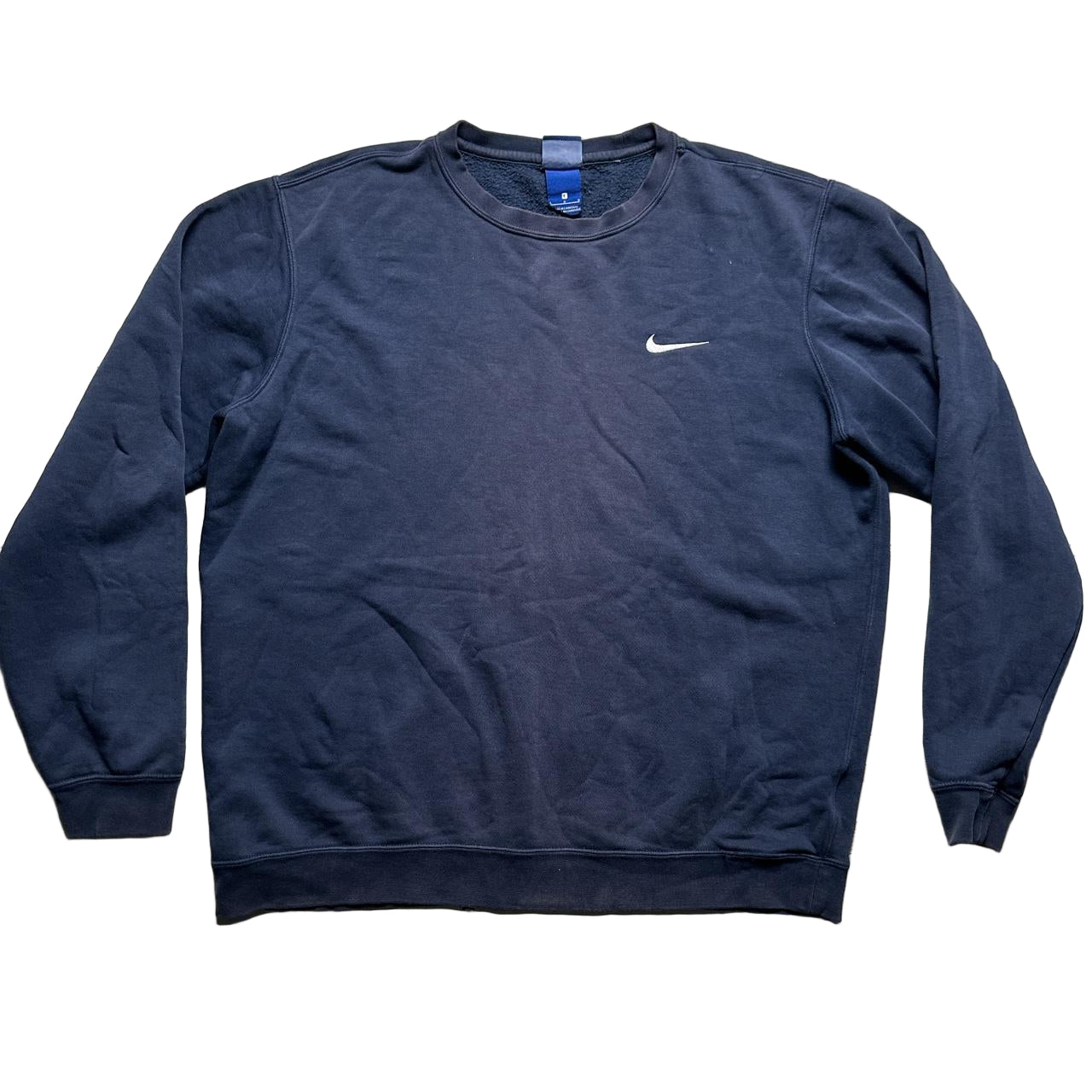 Nike Swoosh Navy and White Jumper â Wear Garson