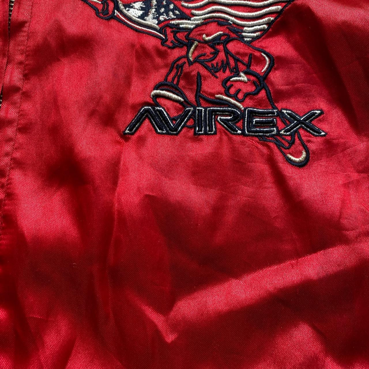 Avirex Vintage Red Satin Bomber Jacket (M)